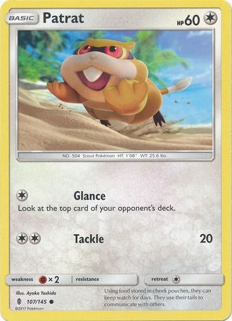 Patrat 107/145 Common - Pokemon Sun & Moon Guardians Rising Card
