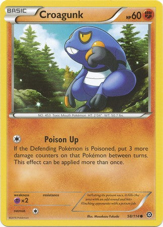 Croagunk 58/114 Common - Pokemon XY Steam Siege Card