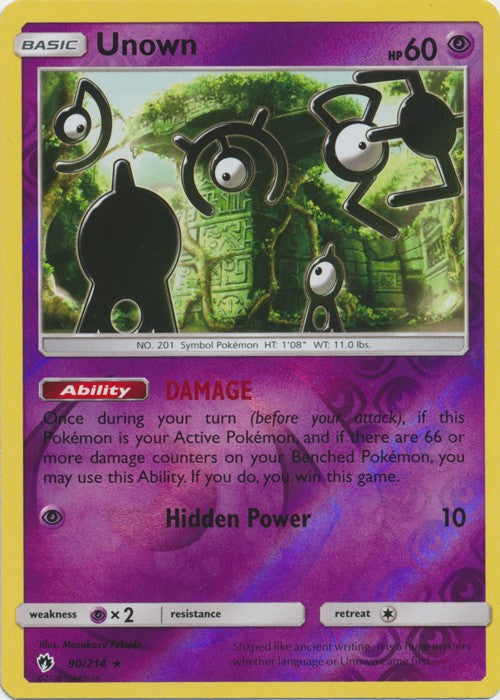 Unown - 90/214 (Reverse Foil) Pokemon » SM Lost Thunder Rare