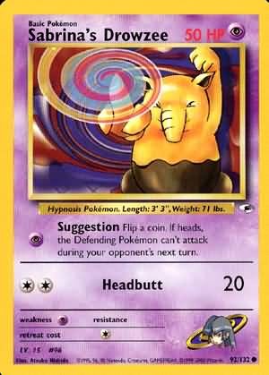 Pokemon Gym Heroes Common Card - Sabrina's Drowzee 92/132
