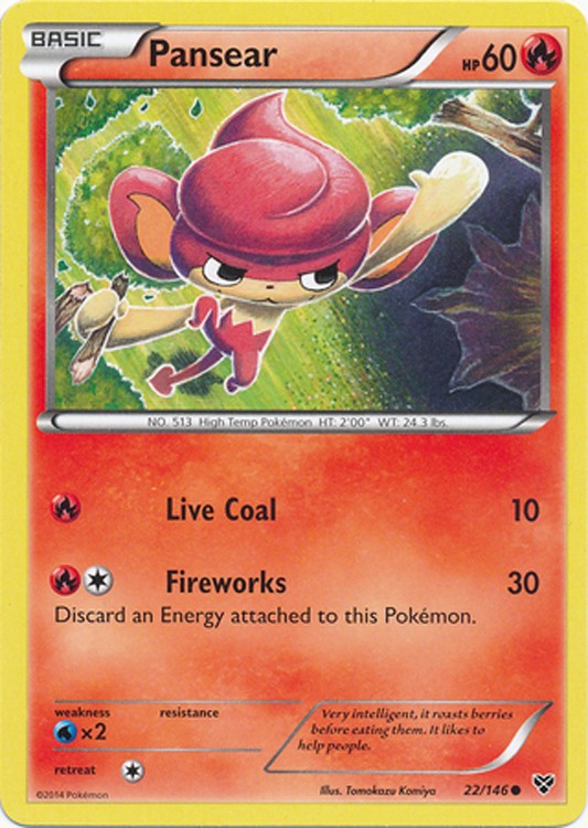 Pokemon Trading Card Game XY Base Set Common Pansear #22 Pokemon Trading Card Game XY Base Set Common Pansear #22