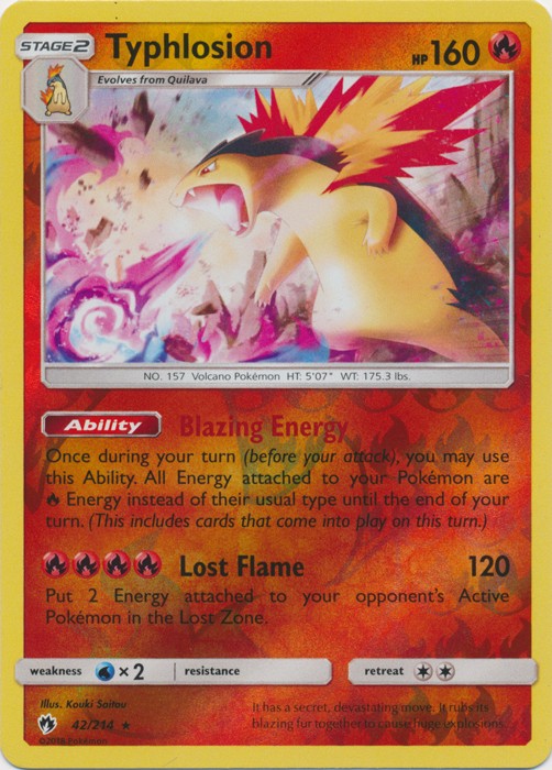 Typhlosion - 42/214 (Reverse Foil) Pokemon » SM Lost Thunder HR