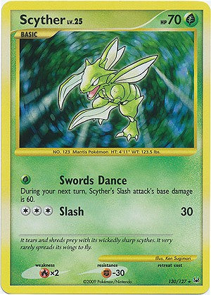 Pokemon Platinum Edition Ultra Rare Card - Scyther 130/127