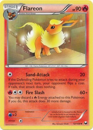 Pokemon Dark Explorers Uncommon Card - Flareon 12/108