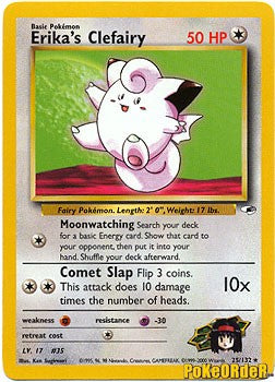 Pokemon Gym Heroes Rare Card - Erika's Clefairy 25/132