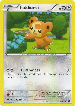 Teddiursa 75/101 - Pokemon Plasma Blast Common Card