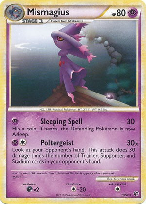 Pokemon Card HeartGold SoulSilver HS Undaunted Rare Mismagius 19/90
