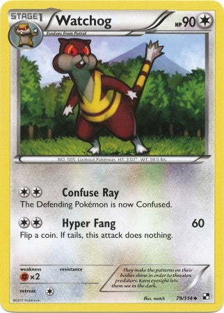 Pokemon Black & White Watchog 79/114 Uncommon Card
