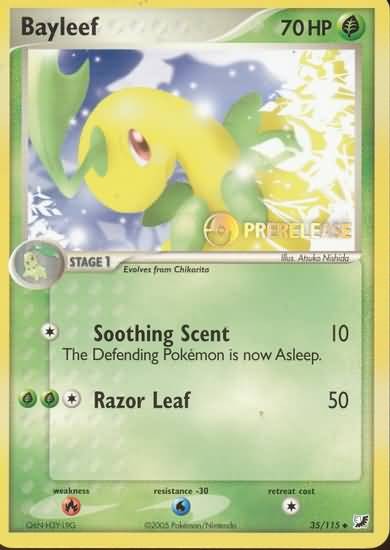 Pokemon Pre-Release Uncommon Promo Card - Bayleef 35/115