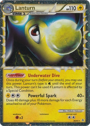 Pokemon Card HS Unleashed Single Card Holofoil Lanturn Prime 86/95