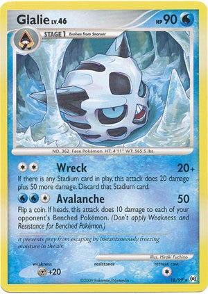 Pokemon Platinum Arceus Single Card Rare Glalie 18/99 Pokemon Platinum Arceus Single Card Rare Glalie 18/99