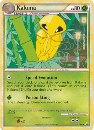 pokemon kakuna card Pokemon Card HS Unleashed Single Card Uncommon Kakuna 32/95 – PokeOrder.com