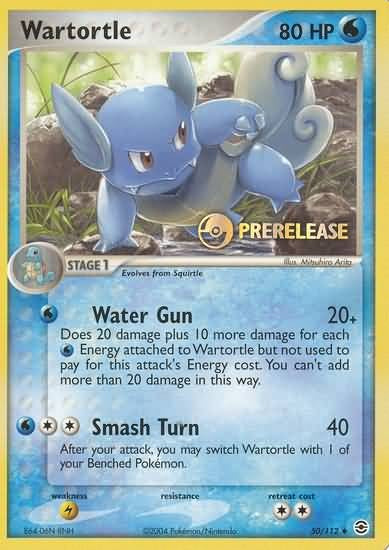 Pokemon Pre-Release Uncommon Promo Card - Wartortle 50/112