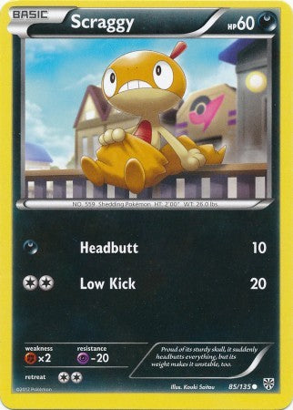 Scraggy 85/135 - Pokemon Plasma Storm Common Card