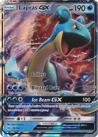 Lapras GX 35/149 Ultra Rare - Pokemon Sun & Moon Base Set Single Card