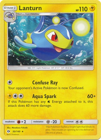 Lanturn 50/149 Rare - Pokemon Sun & Moon Base Set Single Card