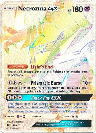 Necrozma GX 153/147 Hyper Rare - Pokemon Sun & Moon Burning Shadows Card