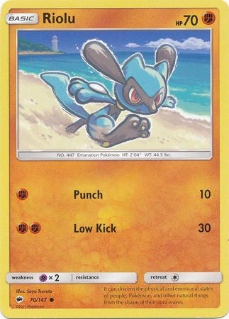 Riolu 70/147 Common - Pokemon Sun & Moon Burning Shadows Card