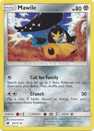 Pokemon Sun & Moon Crimson Invasion Uncommon Mawile #64 Pokemon Sun & Moon Crimson Invasion Uncommon Mawile #64