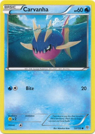 Carvanha 32/135 - Pokemon Plasma Storm Common Card