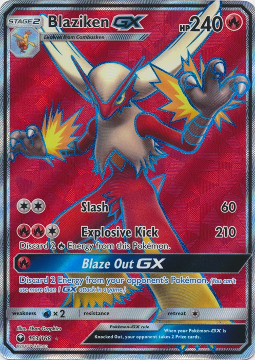 Blaziken GX 153/168 Full Art - Celestial Storm SM7 Pokemon Card