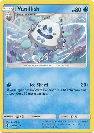 Vanillish 34/145 Uncommon - Pokemon Sun & Moon Guardians Rising Card Vanillish 34/145 Uncommon - Pokemon Sun & Moon Guardians Rising Card