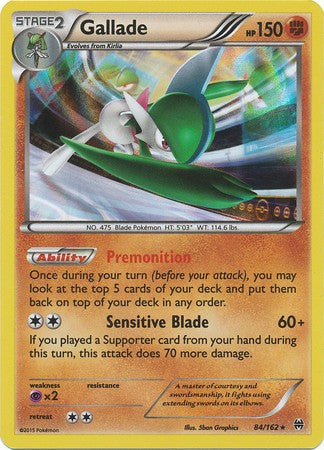 Gallade 84/162 Holo Rare - Pokemon XY Break Through Card
