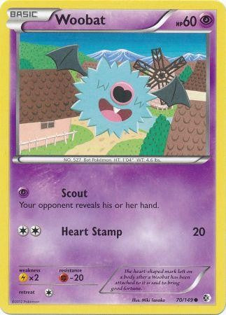 Woobat 70/149 - Pokemon Boundaries Crossed Common Card PokeOrder.com Woobat 70/149 - Pokemon Boundaries Crossed Common Card PokeOrder.com