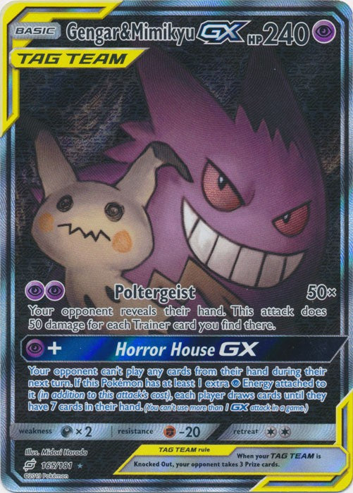 Gengar & Mimikyu-GX (Full Art) - 165/181 Pokemon » SM Team Up Ultra Rare