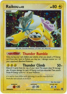 Pokemon Secret Wonders Holo Rare Card - Raikou 16/132