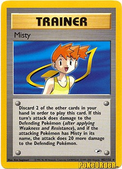 Pokemon Gym Heroes Rare Card - Misty 102/132