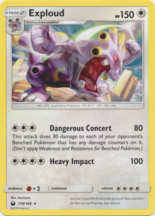 Exploud 119/168 Rare - Celestial Storm SM7 Pokemon Card PokeOrder.com Exploud 119/168 Rare - Celestial Storm SM7 Pokemon Card PokeOrder.com