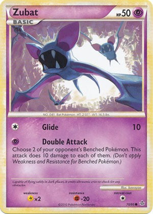Pokemon Card HS Unleashed Single Card Common Zubat 70/95 Pokemon Card HS Unleashed Single Card Common Zubat 70/95