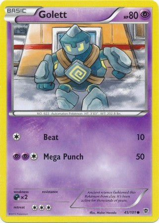 pokemon card golett Golett : B&W - PLASMA BLAST 045/101
