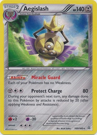 Aegislash 100/160 - Pokemon XY Primal Clash Holo Rare Card