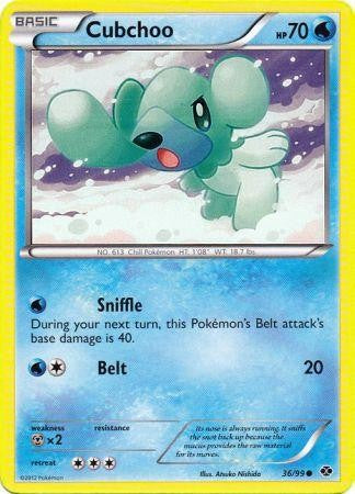 Pokemon Next Destinies Reverse Holo Common Card - Cubchoo 36/99