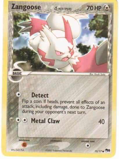 Pokemon POP Series 5 Promo Card Zangoose 15/17 Rare –