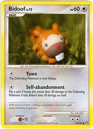 Pokemon Diamond and Pearl Stormfront Card - Bidoof (C) Pokemon Diamond and Pearl Stormfront Card - Bidoof (C)