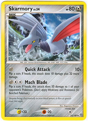 Pokemon Diamond and Pearl Stormfront Card - Skarmory (U) PokeOrder.com Pokemon Diamond and Pearl Stormfront Card - Skarmory (U) PokeOrder.com