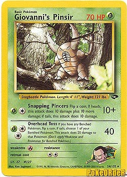 Pokemon Gym Challenge Rare Giovanni's Pinsir #24 Pokemon Gym Challenge Rare Giovanni's Pinsir #24