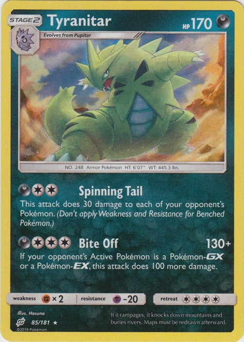 Tyranitar - 85/181 Pokemon » SM Team Up Holo Rare