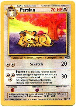 Pokemon Jungle Uncommon Card - Persian 42/64