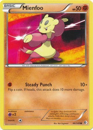 Pokemon Trading Card Game Black & White Boundaries Crossed Common Mienfoo #86