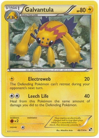 Pokemon Black & White Galvantula 46/114 Rare Single Card