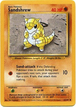 Pokemon Basic Common Card - Sandshrew 62/102