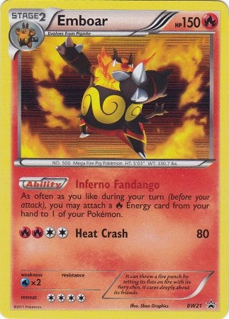 Emboar BW21 - Pokemon Emerging Powers Promo Card