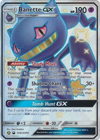 Banette GX - SV61/SV94 - Shiny Ultra Rare Sun & Moon: Hidden Fates Singles