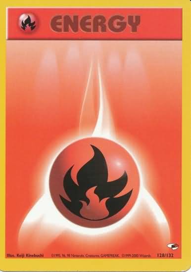 Pokemon Gym Heroes Common Card - Fire Energy 128/132