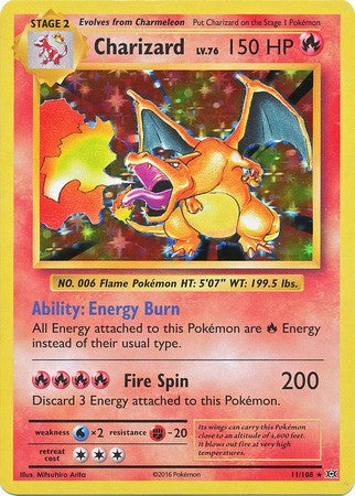 Charizard 11/108 Holo Rare - Pokemon XY Evolutions Single Card