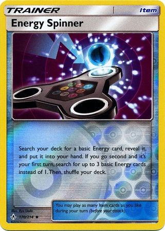 Energy Spinner - 170/214 - Sun & Moon: Unbroken Bonds Uncommon Reverse Holo